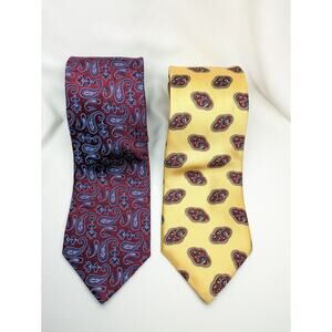 Lot of 2 Brooks Brothers 346 Christian Dior Monseieur Ties Silk Paisley Office